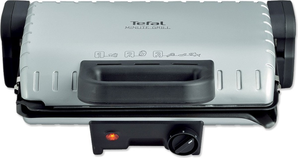 Tefal contactgrill Minute GC2050 dubbelzijdig - RVS