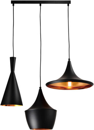 QUVIO Hanglamp 3-lichts Verschillende Kappen - Quv5059l-black
