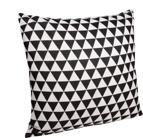 QUVIO Kussensloop 45 X 45cm Driehoekjes - Zwart En Wit