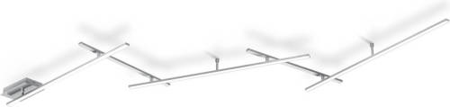 BES LED Led Plafondlamp - Trion Undiro - 9w - Warm Wit 3000k - 5-lichts - Dimbaar - Rechthoek - Mat Nikkel - Aluminium