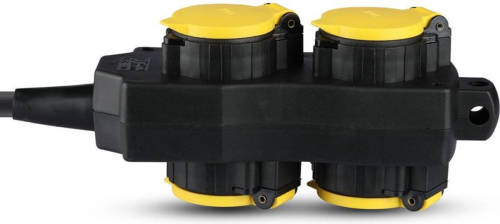 V-tac Vt-1124-3 Stekkerdoos Voor Buiten - 3 Meter - Zwart - Ip44