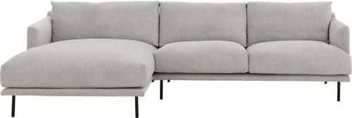 Goossens Bank Luxor Stof groen, stof, 2,5-zits, modern design met chaise longue links