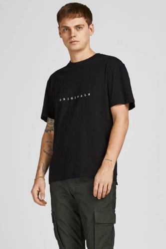 Jack & Jones ORIGINALS T-shirt JORCOPENHAGEN met tekst black