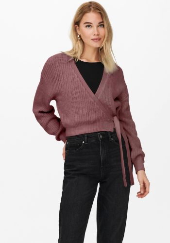 Only grofgebreid vest ONLBREDA oudroze