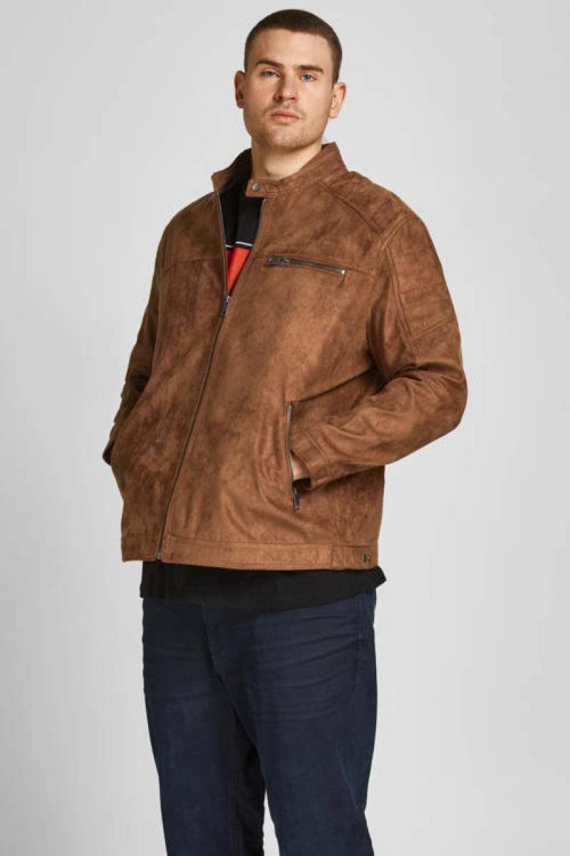 Jack & Jones PlusSize Bikerjack ROCKY JACKET t/m maat 6xl