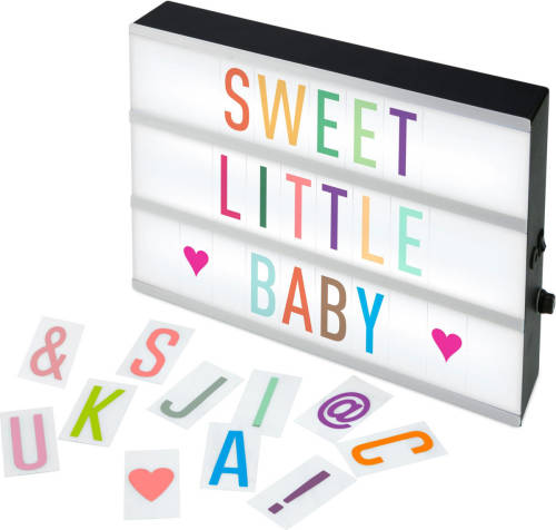 Alecto Alb-01 - Led Lightbox A4, 3 Tekstregels, 85 Letters En Cijfers