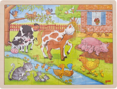 Goki legpuzzel Boerderij junior hout 48 stukjes