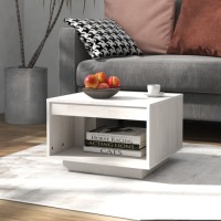 VidaXL Salontafel 50x50x33,5 cm massief grenenhout wit
