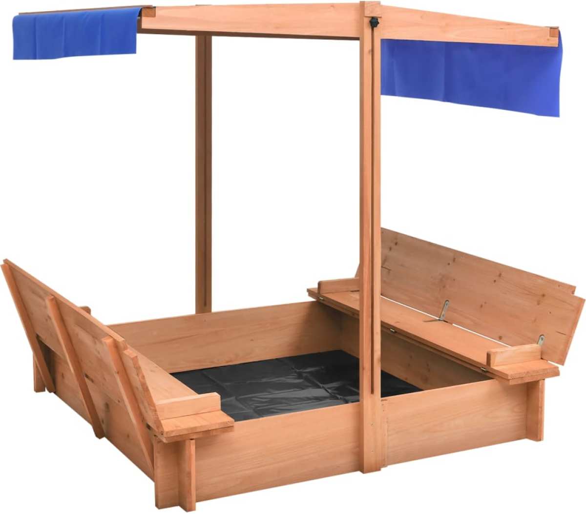 VidaXL Zandbak met dak 112x112x112 cm vurenhout