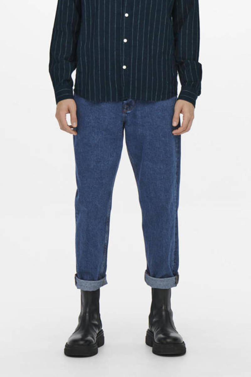 ONLY & SONS tapered fit jeans ONSAVI 1420 blue denim