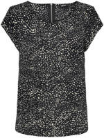 Only top ONLVIC met all over print zwart/gebroken wit