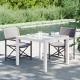 VidaXL Tuintafel 90x90x75 cm gehard glas en poly rattan wit