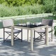 VidaXL Tuintafel 90x90x75 cm gehard glas en poly rattan beige