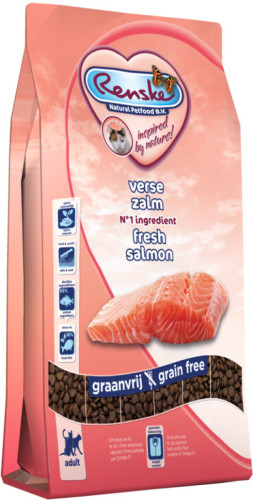 8x Renske Super Premium Droog Kat Adult Zalm 400 gr