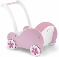 Viga Toys houten poppenwagen 48 cm roze