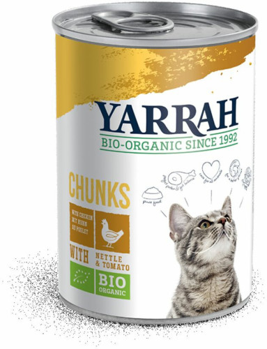 Yarrah Bio Brokjes In Saus Kattenvoer Kip 405 gr