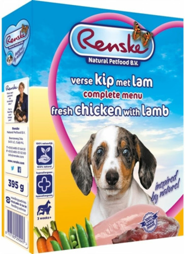 10x Renske Vers Vlees Hondenvoer Puppy Kip-Lam 395 gr