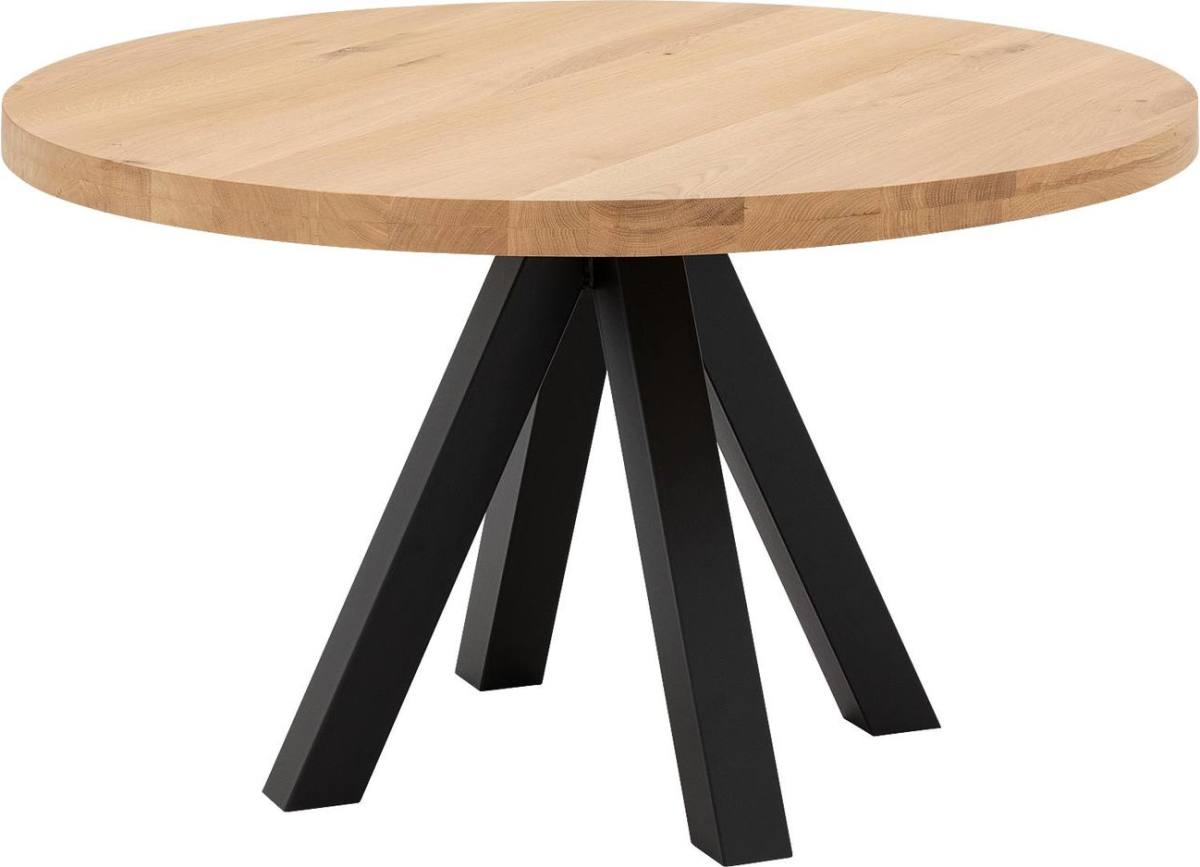 Goossens Eettafel Blade, Strak blad rond 130 x 130 cm 6 cm dik