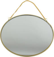 Orange85 Spiegel - Metaal - Goud - Met Ketting - 20 Cm