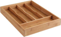 Decopatent ® Bamboe Bestekbak 5 Vaks - Besteklade Organizer - Bestek