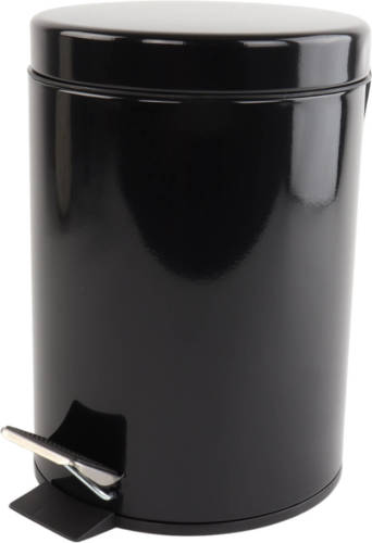 Orange85 Prullenbak - Badkamer - 3 Liter - Zwart - Metaal