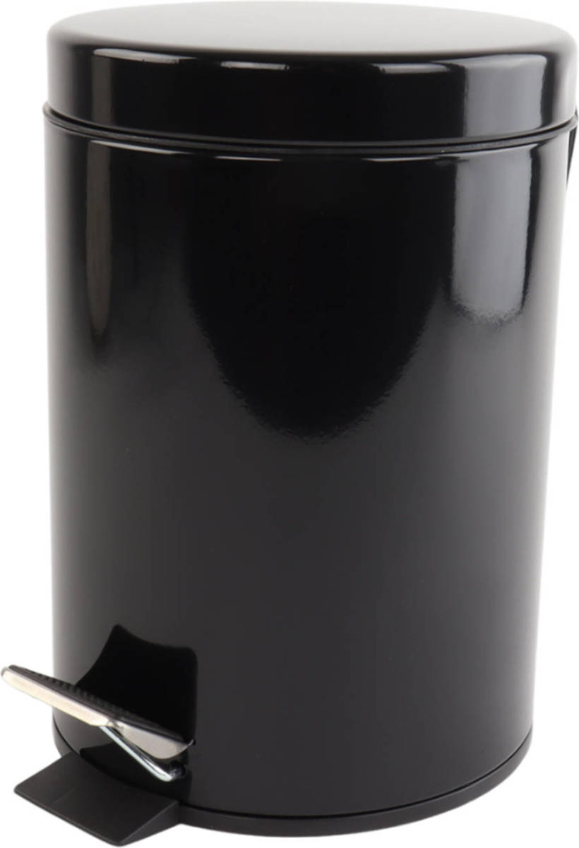 Orange85 Prullenbak - Badkamer - 3 Liter - Zwart - Metaal