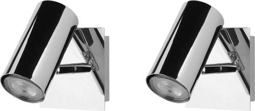 Beliani Rosetta - Wandlamp Set Van 2-zilver-metaal