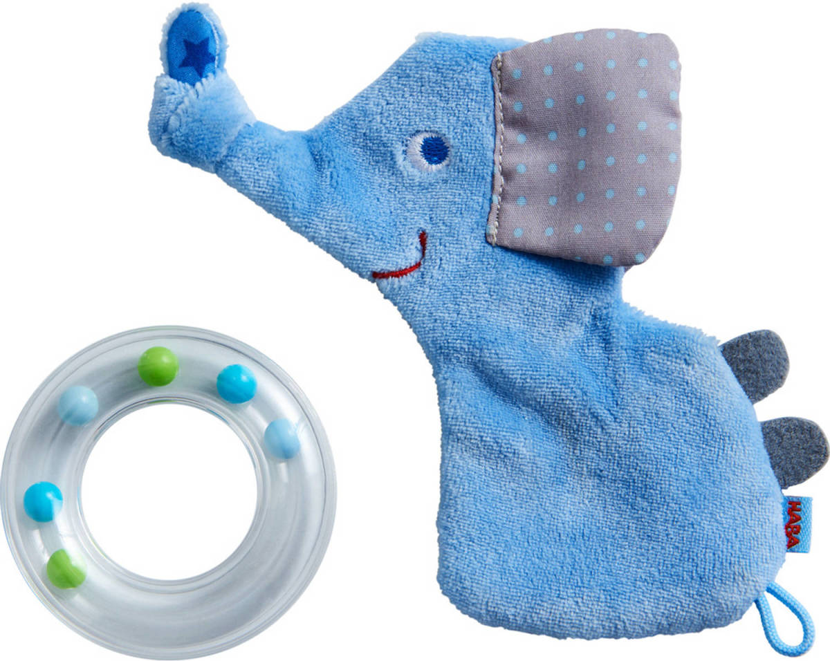 Haba Rammelaar Olifant 14 Cm Polyester Blauw 2-delig