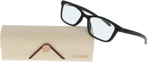 5one ® Ebony Leesbril +1 - Houten Leesbril +1 Met Zwart Montuur