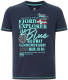 Jan Vanderstorm T-shirt NORDGER Plus Size met tekst donkerblauw