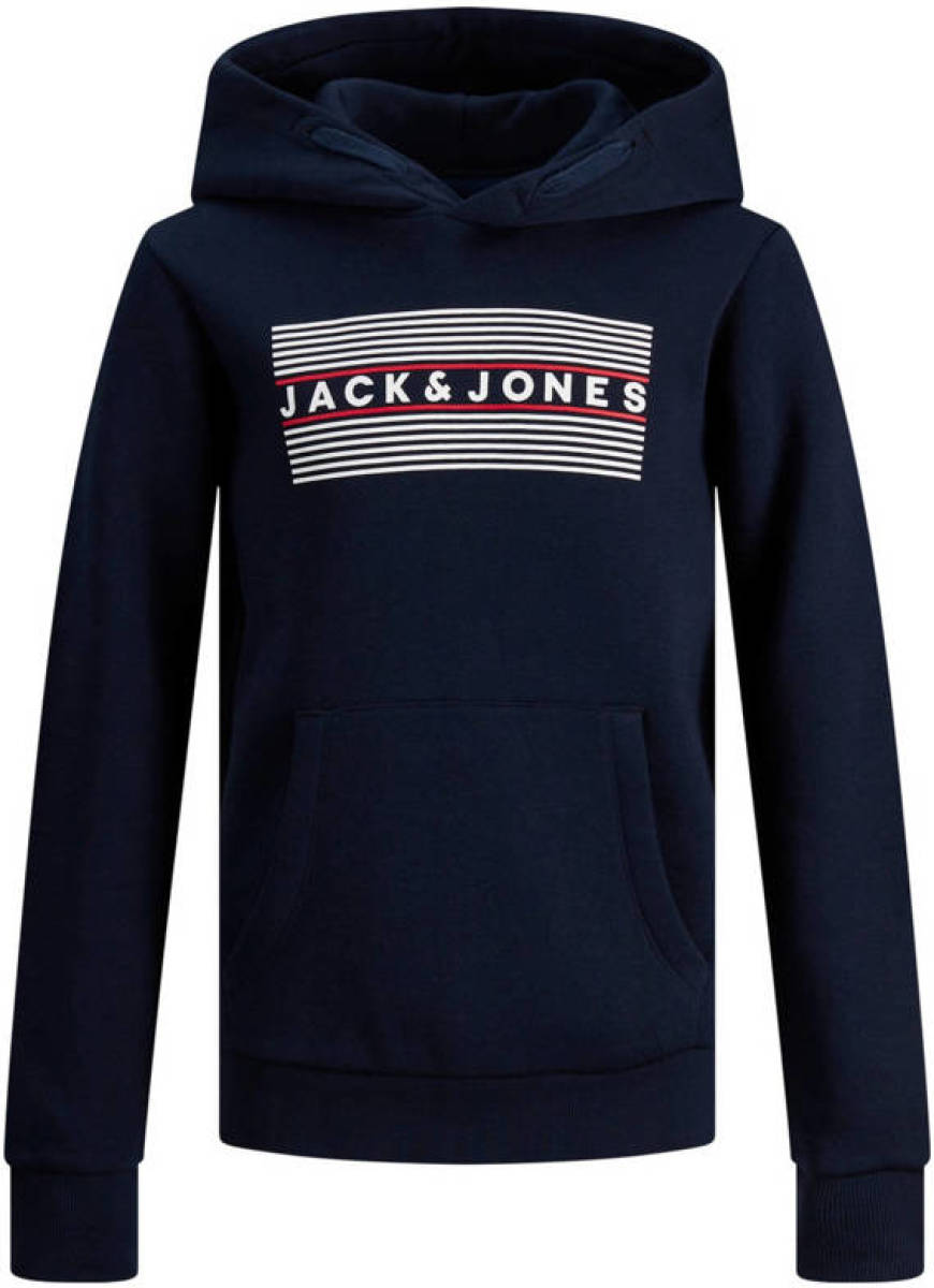 Jack & Jones JUNIOR hoodie JJECORP met logo donkerblauw