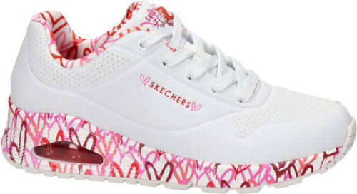 Skechers Uno Loving Me sneakers wit/rood/roze