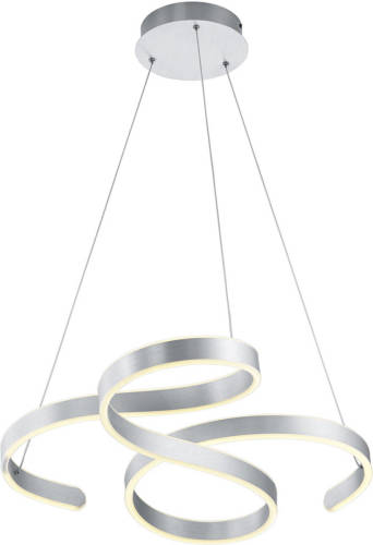 BES LED Led Hanglamp - Hangverlichting - Trion Frinco - 52w - Warm Wit 3000k - Dimbaar - Rond - Mat Grijs - Aluminium