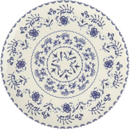 Orange85 Dinerborden - 26 Cm - Blauwe Details - Set Van 4