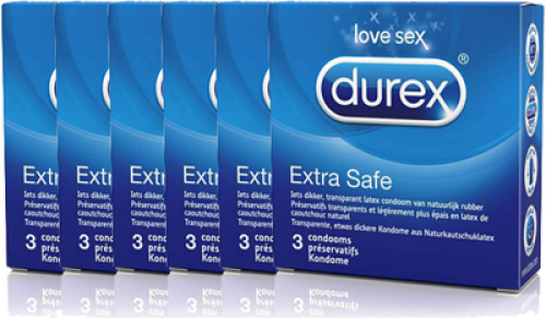 6x Durex Condooms Extra Safe 3 stuks
