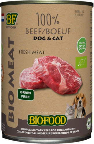 Biofood Organic Hond en Kat 100% Rund 400 gr