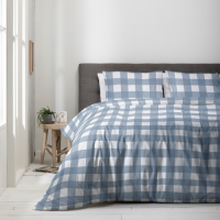 Luna Bedding Picnic Squares - Blauw 1-persoons (140 x 220 cm + 1 kussensloop) Dekbedovertrek