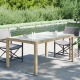 VidaXL Tuintafel 150x90x75 cm gehard glas en poly rattan beige