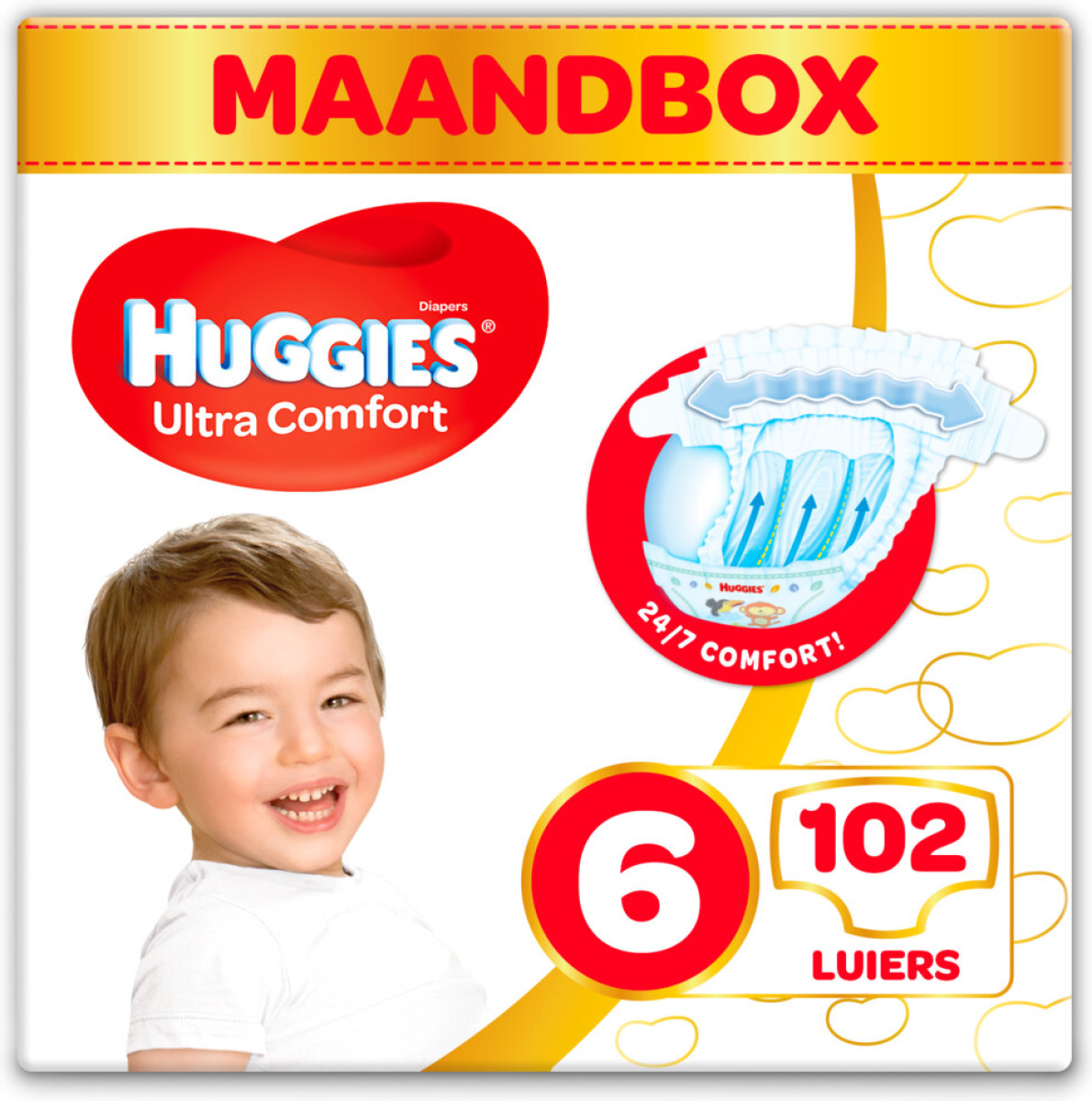 Huggies Ultra Comfort Luiers Maat 6 (15 - 30 kg) 102 stuks