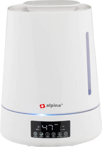 Alpina Luchtbevochtiger - 4l - Met Timer - Afstandsbediening - Vernevelaar - Wit