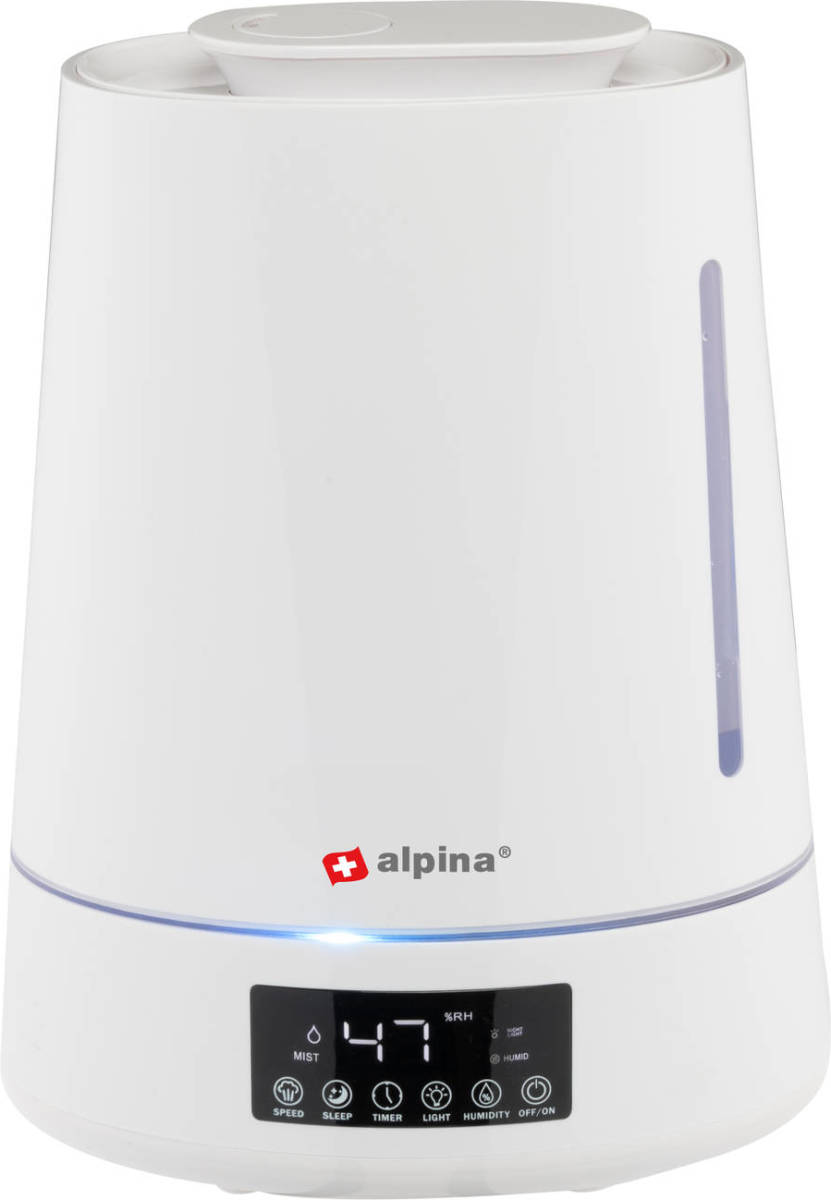 Alpina Luchtbevochtiger - 4l - Met Timer - Afstandsbediening - Vernevelaar - Wit