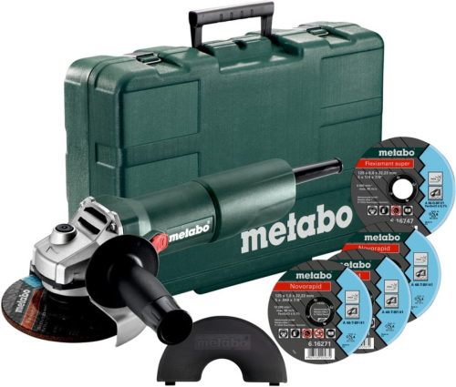 Metabo W 750-125 SET | Haakse slijper | 125 mm | 750 Watt | 11500 /min | In kunststof koffer + toebehoren