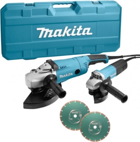 Makita DK0054X1 Haakse slijper set GA9020R + 9558HNRG | + diamantschijven