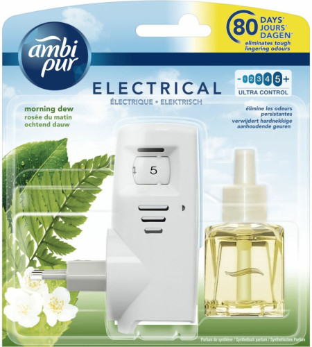 Ambi Pur Elektrische Geurverspreiders 1 compartiment Starterkit + Navulling Morning Dew 20 ml