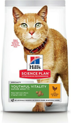Hill's Feline Adult 7+ Youth Vitality Kip - Rijst 1,5 kg