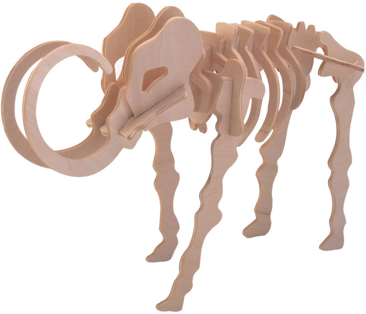 Merkloos Houten 3D puzzel mammoet 23 cm