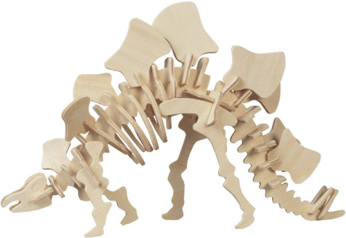 Merkloos Houten 3D puzzel stegosaurus dinosaurus 23 cm