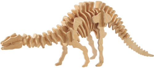 Merkloos Houten 3D puzzel apatosaurus/langnek dinosaurus 38 cm
