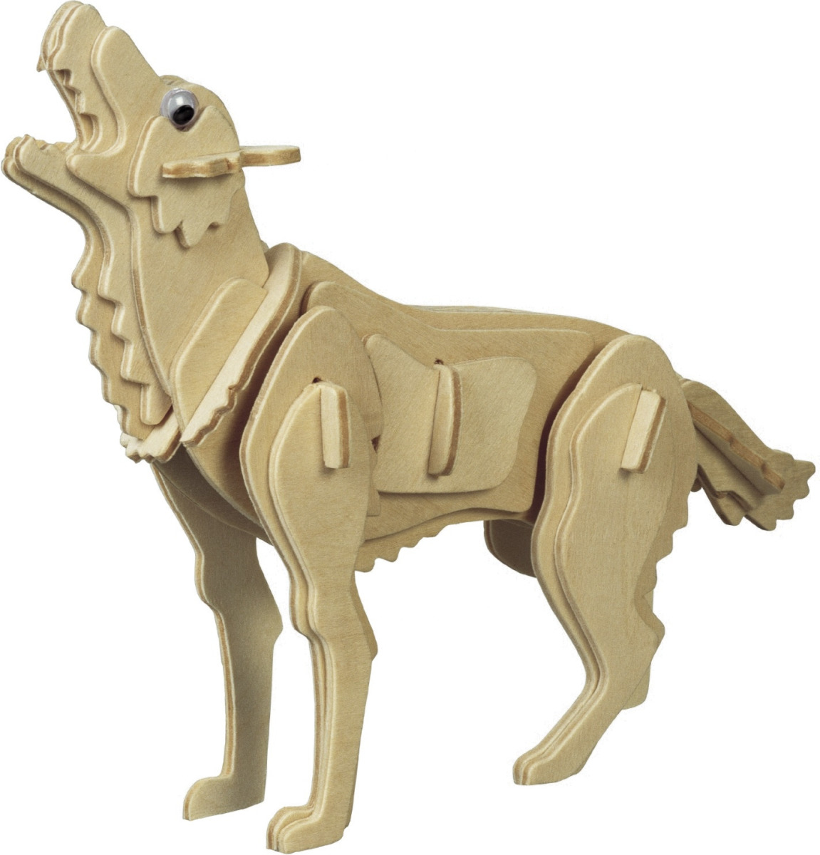 Merkloos Houten 3D puzzel wolf 23 cm