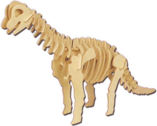 Merkloos Houten 3D puzzel brachiosaurus dinosaurus 23 cm